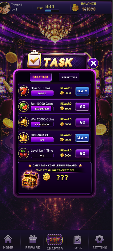 Lucky777 Slots — Level System